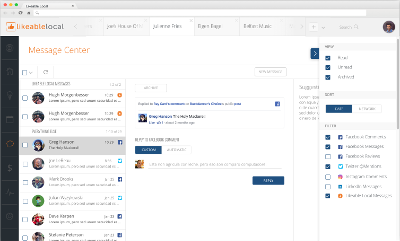 LikeableLocal Message Center Design